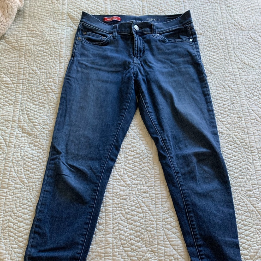 Red engine jeans
